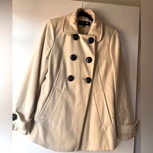 Anne Klein off white/ cream pea coat. Size L.